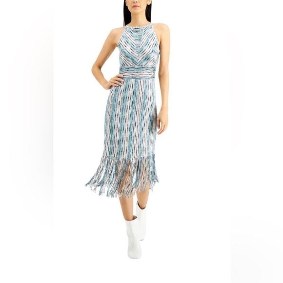 NWT I-N-C Womens Fringe Trim Sheath Dress SZ XL Unique Slip - Picture 1 of 16